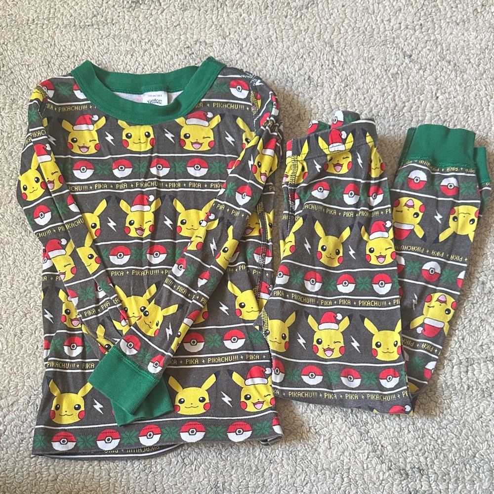Hanna Andersson Pikachu Pajama Set - Green, Yellow, Red